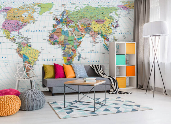 Map of australia with black text Wall murals Map of australia with black text