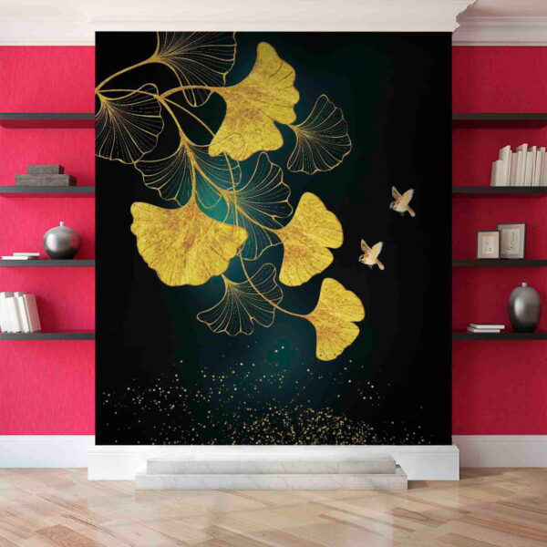 Wall murals Delicate leaves in soft hues Wall murals Delicate leaves in soft hues