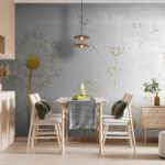 Wall murals Yellow dandelions with seeds