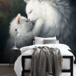 Wall murals Feline affection at its finest.