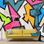 Wall murals Yellow and black triangle