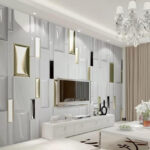 Wall murals Geometric tiles with reflective finish