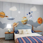 Wall murals Planet with rings around it