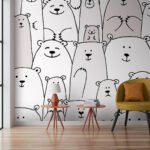 Wall murals Group of white bears