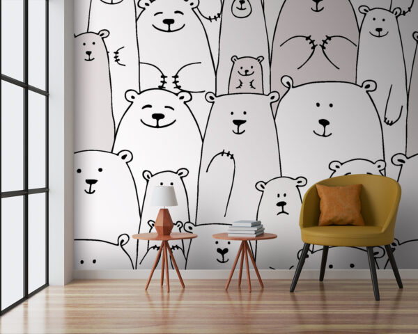 Wall murals Group of white bears Wall murals Group of white bears
