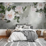 Wall murals Elegant roses on textured background.