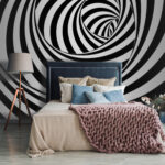 Wall murals Black and white spiral pattern