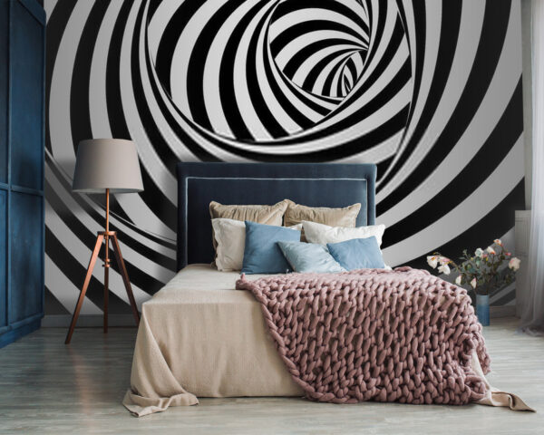 Wall murals Black and white spiral pattern Wall murals Black and white spiral pattern