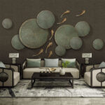 Wall murals Smooth circles with graceful swimmers.
