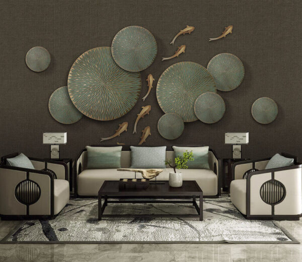 Wall murals Smooth circles with graceful swimmers Wall murals Smooth circles with graceful swimmers