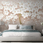 Wall murals Elegant blossoms cascade on swirling branches.