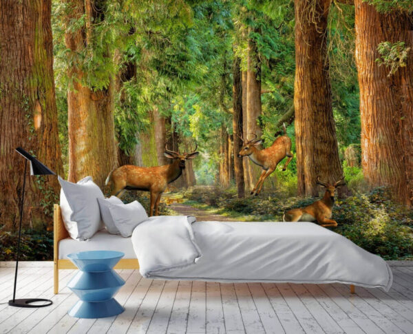 Wall murals Group of deer in a forest Wall murals Group of deer in a forest