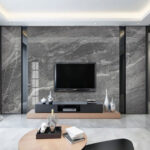Wall murals Gray marble texture with white veins.