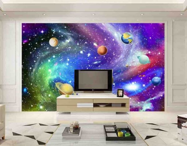 Wall murals Planets in the sky with stars Wall murals Planets in the sky with stars