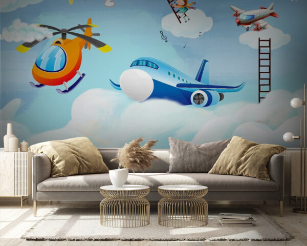 Cartoon of a girl climbing a ladder Wall murals Cartoon of a girl climbing a ladder