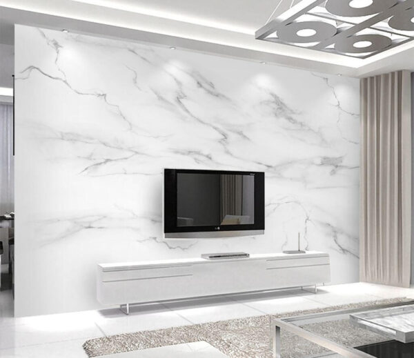 Wall murals Wall murals White marble surface with black veins (SKU: u34349)