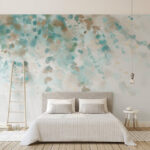 Wall murals Blue spot on a white surface