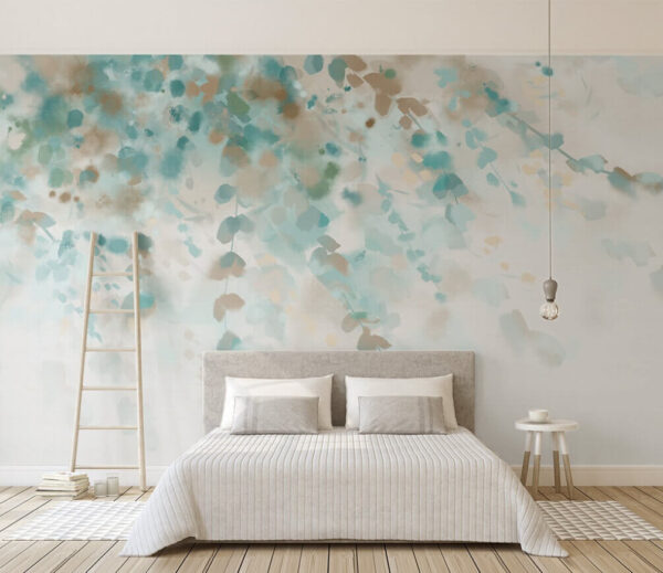 Blue spot on a white surface Wall murals Blue spot on a white surface