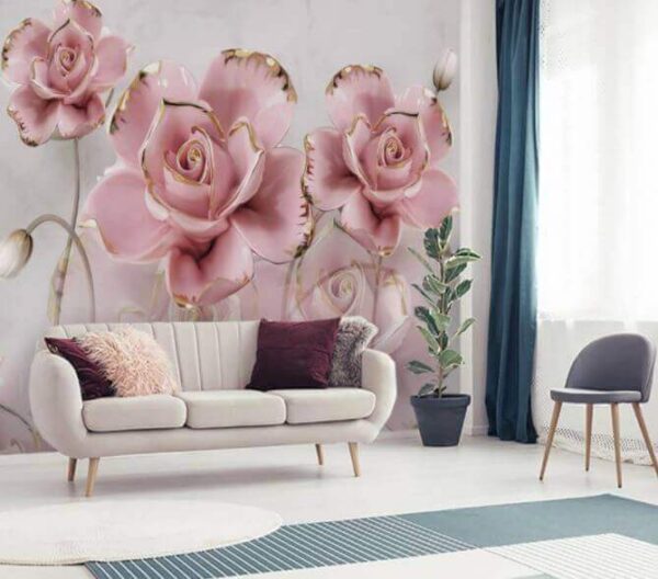 Wall murals Group of pink flowers Wall murals Group of pink flowers