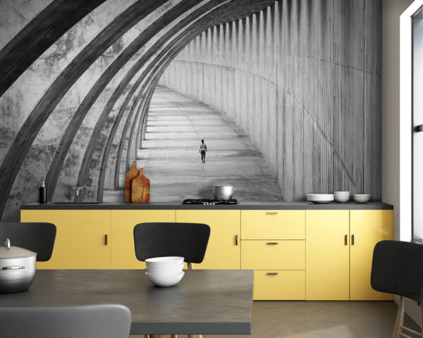 Wall murals Person running in a tunnel Wall murals Person running in a tunnel