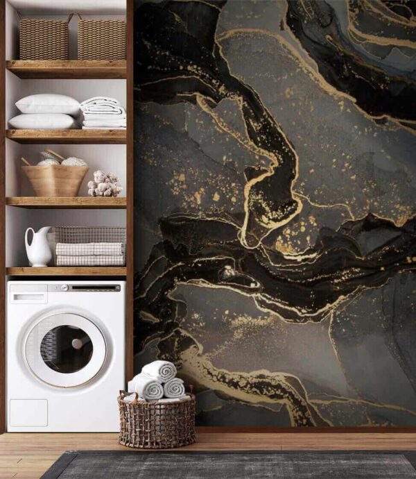 Black and white marble Wall murals Black and white marble