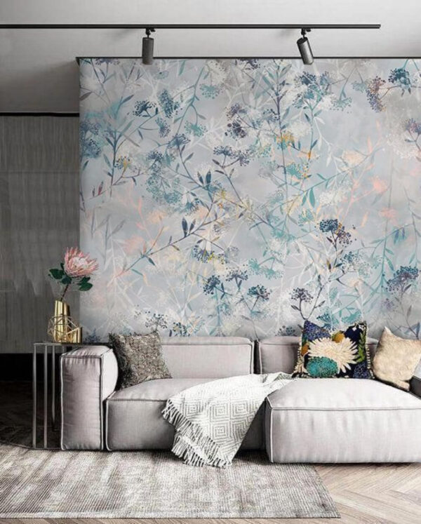 Wall murals Pattern of flowers and leaves Wall murals Pattern of flowers and leaves