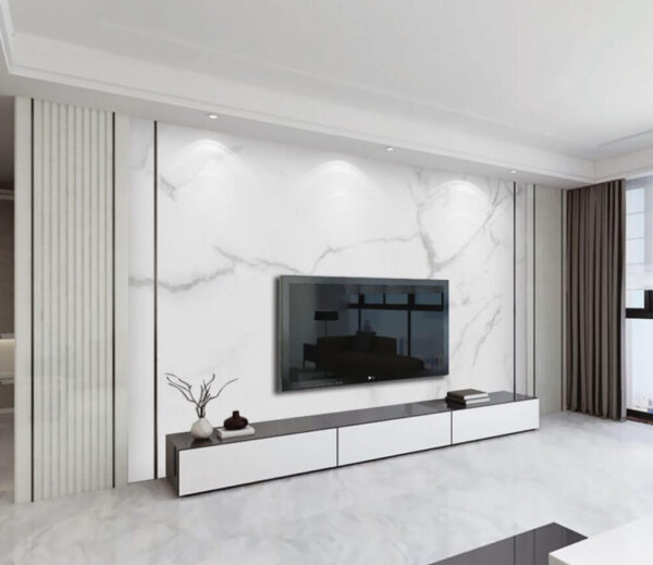 Wall murals White marble surface with black veins Wall murals White marble surface with black veins