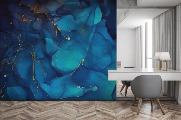 Azure veined with luminous trails Wall murals Azure veined with luminous trails