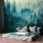 Wall murals Group of trees in the fog