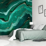 Wall murals Flowing Waves of Teal and Green