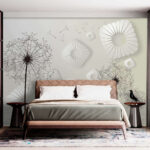 Wall murals White circular design on a white surface
