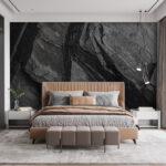 Wall murals Textured rock surface with layers.