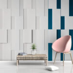 Wall murals White rectangular object with blue lines