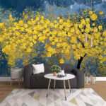 Wall murals Tree with yellow leaves