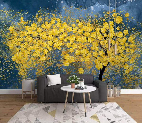 Wall murals Tree with yellow leaves Wall murals Tree with yellow leaves