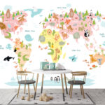Wall murals Map of africa with animals