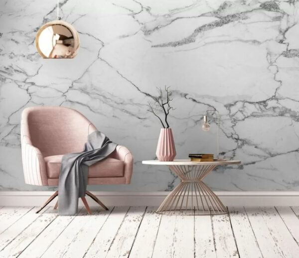 White marble with dark veins Wall murals White marble with dark veins