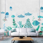 Wall murals Group of fish and jellyfish