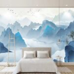 Wall murals Group of birds flying in the sky