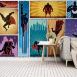 Wall murals Collection of superhero posters