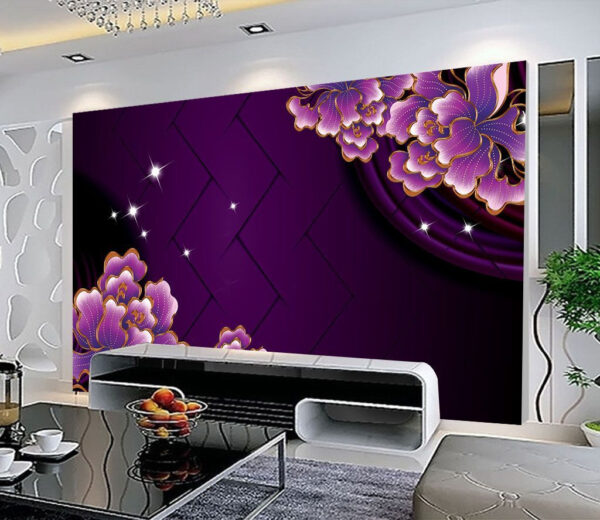 Wall murals Beautiful blooms on a vibrant backdrop Wall murals Beautiful blooms on a vibrant backdrop