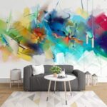 Wall murals Colorful painting of flowers