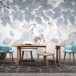 Wall murals Serene leaves against a subtle backdrop