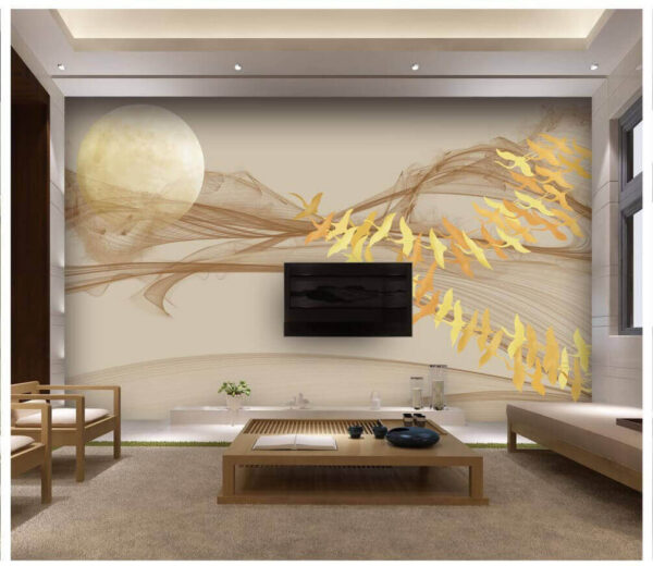 Wall murals Moon and birds flying in the sky Wall murals Moon and birds flying in the sky