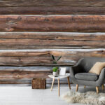 Wall murals Weathered wood with rich textures