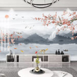 Wall murals Pink circle on a white background