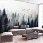 Wall murals Flock of birds in the sky