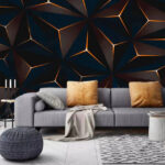 Wall murals Black and orange triangles