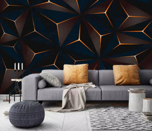 Black and orange triangles Wall murals Black and orange triangles