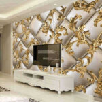 Wall murals Elegant metallic floral upholstery design.